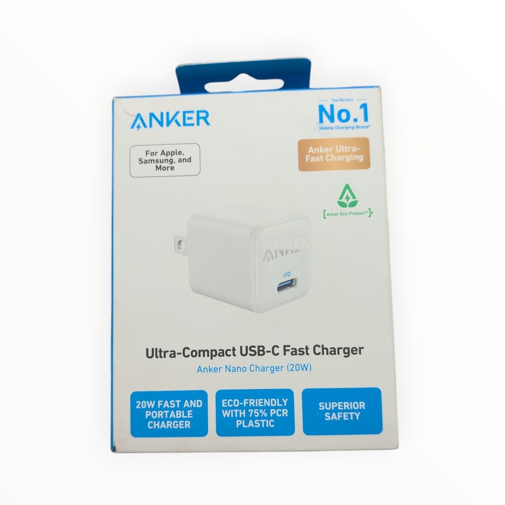 K3-O Anker 20W PD Nano USB-C Fast Charge Wall Charger‎ - White